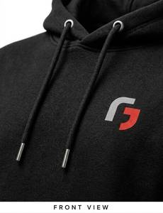 Sweat-shirt à capuche noir pour homme, coupe classique, logo sur le devant, poche, coton molletonné 320g, tricoté, vêtement d'hiver décontracté - Product Image 2