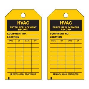 Étiquettes d'inspection de filtres CVC Brady pour les dossiers de remplacement et la maintenance - Product Image 3