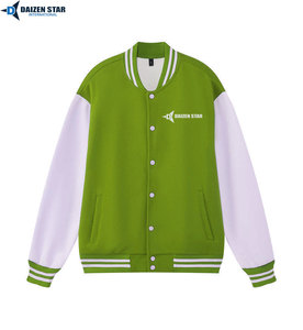 Men Varsity Jacket Brown White Sleeve Color Blocking Turn-down Collar Single Breasted Casual Polyester Cotton Fleece Winter - Product Image 6