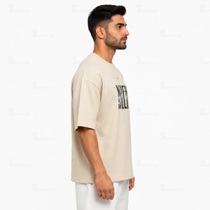 T-shirts oversize pour hommes, mode hip-hop, 100% coton, tissu lourd 220g, manches courtes, col rond, coupe urbaine, séchage rapide, respirant - Product Image 3