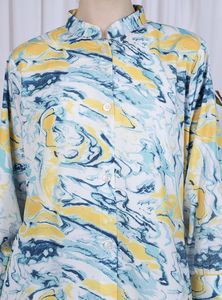 Abaya moderne 2026, nouveau style, robe islamique modeste, vêtement musulman, robe longue ouverte sur le devant pour femmes, polyester, col en V floral - Product Image 2