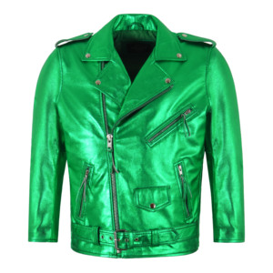 Custom 100% Genuine Metallic Leather Foil Biker <b>Jacket</b> Men’s BRANDO Rocker Motorcycle Shinny Leather <b>Jacket</b> OEM/ODM Manufacturer - Product Image 6