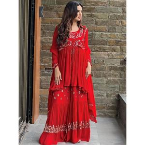 ผ้าจอร์เจียแบบแฟนซีทำจากด้ายสีแดง - Product Image 1