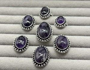 Amethyst Natural <b>Ring</b> Silver Plated Handmade Design Border <b>Ring</b> For Women Wholesale Gemstone <b>Ring</b> - Product Image 5