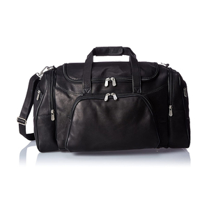 Genuine Leather Weekender Duffle Bag with Zipper Closure Large Capacity Unisex Travel <b>Luggage</b> - Product Image 6