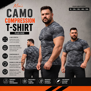Camo Printed <b>Compression</b> T <b>Shirt</b> <b>Men</b> Short Sleeve Rash Guard Tee Plus Size Gym Fitness Base Layer <b>Shirts</b> <b>Men</b> Yoga Wear T-<b>Shirts</b> - Product Image 2