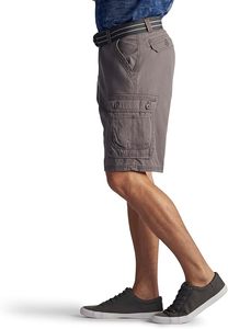 Shorts en jean cargo gris pour homme, taille mi-haute avec poches, décontracté, pour l'été, en tissu tissé respirant - Product Image 4