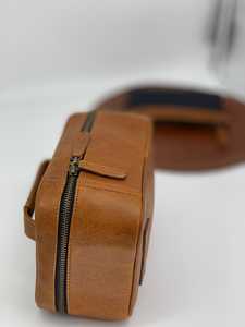 Genuine Leather Zipper for Bag Mens Dopp <b>Kit</b> Vintage <b>Shaving</b> Wash Bag Travel Grooming <b>Kit</b> Organizer Portable Lightweight - Product Image 2