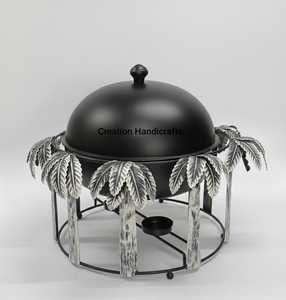 Casserole de luxe en acier inoxydable avec couvercle, récipient de service moderne pour aliments, rangement de cuisine - Product Image 4