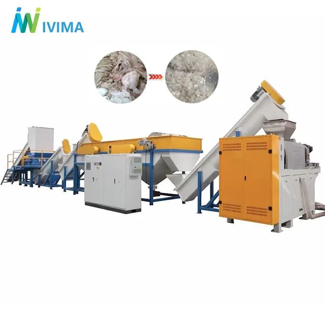 Ivima 300 KGH Công suất chất thải PE PP tái chế dòng giặt