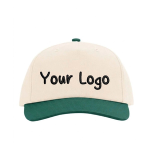 Casquette de baseball bicolore personnalisable avec broderie de votre logo, en coton, 5 panneaux, structurée, unisexe, vente en gros, usine OEM - Product Image 1