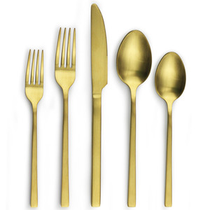 Best Customized Luxury <b>Mirror</b> Flatware Set Gold Handle <b>Small</b> Stainless Steel Silverware Tea Spoon Cutlery Weddings Coffee Knife - Product Image 4