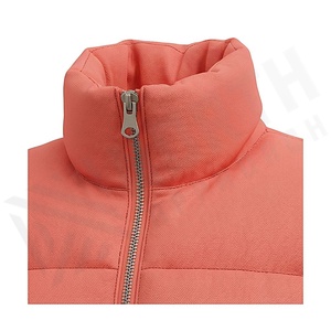 Quilted Vest Women's Stand Collar Zipper Front Solid Color Winter Warm Polyester Filling Regular Length - Product Image 4