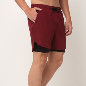 Bulk Mens Board Shorts with Drawstring Closure Double <b>Layer</b> Design Breathable Moisture-Wicking Fabric for Gym Training - Product Image 4