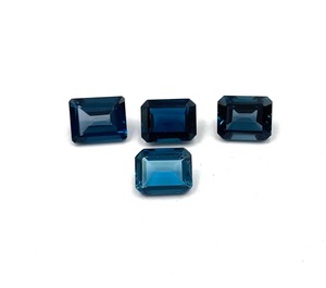 Topacio Azul de Londres Natural, Corte Octogonal, Piedras Sueltas de 8mm y 10mm, Topacio Azul Facetado, Venta al Por Mayor para Joyería, India - Product Image 1