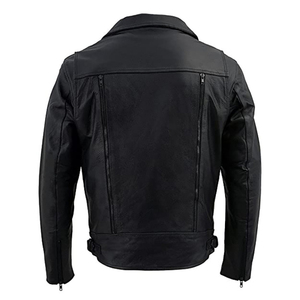 Men's Premium Classic Motorcycle Black Leather <b>Jacket</b> Heavy Duty Top Grain Cowhide Waterproof Windproof Biker OEM Wholesale 6XL - Product Image 2