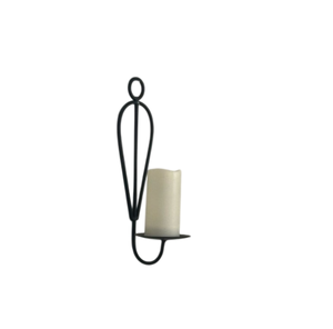 Support mural double bras en fer noir pour bougies, idéal pour la décoration murale de la maison, des mariages et des lumières de Noël - Product Image 6