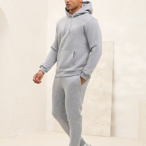 Custom Logo Winter Solid Tracksuit <b>Flared</b> <b>Sweatpants</b> and Hoodie Sets for Men - Product Image 1