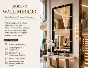 Bone <b>Frame</b> Wall <b>Mirror</b> Rectangle Design Decorative <b>Mirror</b> for Bathroom Bedroom Living Room Modern Stylish Wall Mounted 24*36 In - Product Image 1