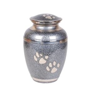 Premium Pink and Gold Pet Cremation <b>Urn</b> Brass Paw Prints Keepsake Jar for Dog <b>Cat</b> Ashes - Product Image 4