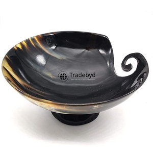 Bol rond en corne d'ange fait main de luxe, élégant et décoratif, pour servir à la table, par Tradebyd - Product Image 2