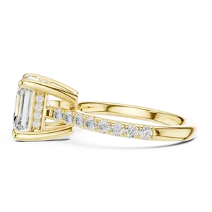 Anillo de lujo unisex de oro macizo de 18k con halo oculto de diamante redondo cultivado en laboratorio de 4.00 ct, autenticado por IGI. - Product Image 2