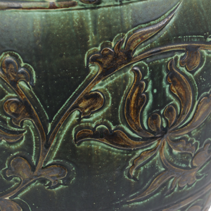 Wholesale <b>Ceramic</b> <b>Vases</b> Imitative-antique <b>Ceramic</b> Jar with Brown Chrysanthemum Patterns Blue Glaze Home Decoration - Product Image 5