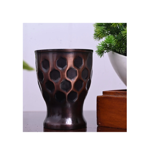 Decorative Copper Glass Handcrafted Tumbler Traditional Ayurvedic Drinking Vessel Elegant Kitchen Drinkware Premium Metal - Product Image 6