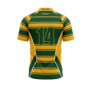 Custom Spandex/Polyester V-neck Quick Dry Anti-UV Sublimation Transfer Print Rugby Jersey Top Rugby Uniform - Product Image 2