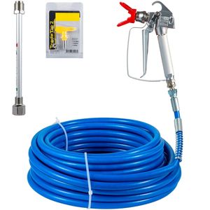 50ft Airless <b>Paint</b> <b>Spray</b> Hose Kit with <b>1</b>/4" Swivel Joint & 517 Tip 3600psi for Crafting Projects - Product Image 1