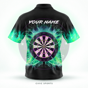 เสื้อโปโลผู้ชาย CIVIC SPORTS แบบสั่งทำพิเศษ แขนสั้น พิมพ์ลายดิจิทัล แห้งเร็ว ดีไซน์สปอร์ต ลายเป้าลูกดอก - Product Image 4