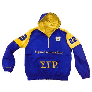 Veste coupe-vent Sigma Gamma Rho à blocs de couleur personnalisés, légère, résistante au vent, vêtements décontractés et tendance pour femmes - Product Image 1