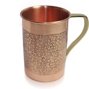 Rustic Copper Mule <b>Mug</b> with Ergonomic Handle Best for Cold Drinks Beer and Refreshing Summer Beverages - Product Image 1