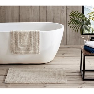 Classic Striped Cotton Bath <b>Mats</b> <b>Set</b> of 2 Rectangle Non-Slip Rubber Backing Machine Washable Medium Thickness - Product Image 5