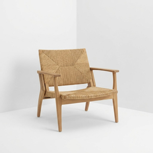 Sillón de Madera de Teca Natural con Cuerda, Silla de Salón Comercial para Hostelería, Importadores, Proyectos Mayoristas, Hecho en Indonesia, de Fábrica - Product Image 2