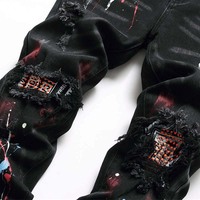 Celana Jeans Pria Gaya Kasual Musim Gugur Musim Dingin Kualitas Terbaik Katun Organik Ramah Lingkungan Logo Kustom Tinggi Model Lurus Ringan Sedang
