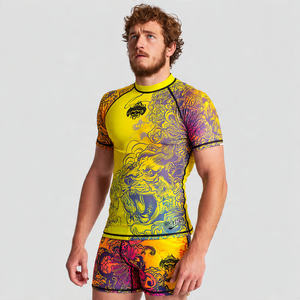 Rashguard imprimé sur mesure, anti-transpiration, pour homme, avec compression - Product Image 2