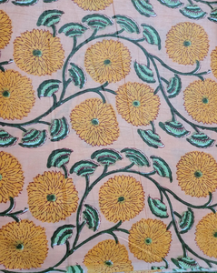 ผ้าฝ้ายพิมพ์ลายบล็อกด้วยมือ เนื้อผ้านุ่ม น้ำหนักเบา ขายเป็นหลา พิมพ์ลายด้วยสีธรรมชาติ ราคาโรงงาน - Product Image 2