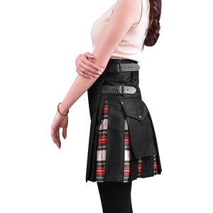 Women's Scottish Hybrid Kilt Dress Stewart Tartan Clan Pleated Cargo <b>Pocket</b> Kilts Wholesale Manufacturer - Product Image 1