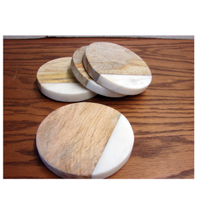 Sous-verres en bois et marbre, best-sellers, sous-verres en bois massif pour la maison, pour tasses et verres. - Product Image 4