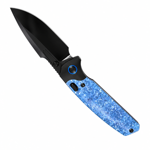 Cuchillos Plegables Azul Negro con Mango Azul Texturizado, Hoja con Recubrimiento Negro y Diseño Compacto para el Bolsillo, Ideales para Tareas de Corte Diarias - Product Image 1