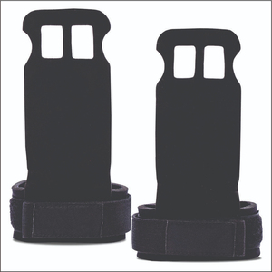 Unisex Black Wrist Support With 3 Hole Gymnastic Grip Guard For Weight Lifting Breathable Spandex Polyester Pull On Closure - Product Image 3