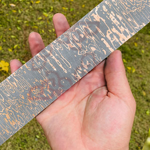 Barras de Acero de Damasco y Cobre a Medida, Último Diseño, Láminas en Bruto para Fabricación de Cuchillos, Escamas de Cobre para Fabricantes de Cuchillos - Product Image 4