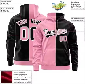 Sweat à capuche unisexe personnalisé pour adultes, avec nom et numéro d'équipe brodés, 100% coton molletonné, séchage rapide, respirant - Product Image 4