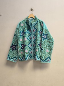Turquoise <b>Velvet</b> Suzani Jacket <b>Women</b> Handmade Geometric Floral Embroidery Boho Ethnic Winter <b>Coat</b> Wholesale Outerwear Export NR - Product Image 1