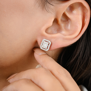 14K White Gold IGI Certified Natural Diamond & Pearl Statement <b>Earrings</b> - Product Image 3