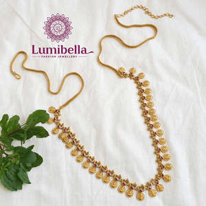 Gold Plated Rhinestone Body Chain-Kasumala Matte Hip Chain - Product Image 1