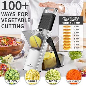 Affettatrice Mandolina Sicura Migliorata, Dimensioni Maggiori, Regolabile, Tritatutto per Verdure, Tagliapatatine, Lama Staccabile, Kit da Cucina - Product Image 2