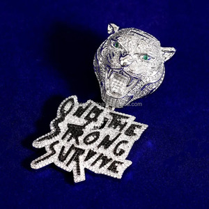 Chaîne gothique dorée réglable avec pendentif animal, perle, diamant, luxe, certifié IGI, cadeau de la Saint-Valentin, pendentifs de mode pour elle, breloques - Product Image 1