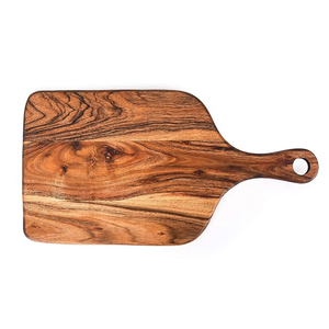 Planche à découper ronde en bois d'acacia de qualité supérieure avec poignée, durable, écologique, pour la viande et le fromage, fabriquée à la main - Product Image 6